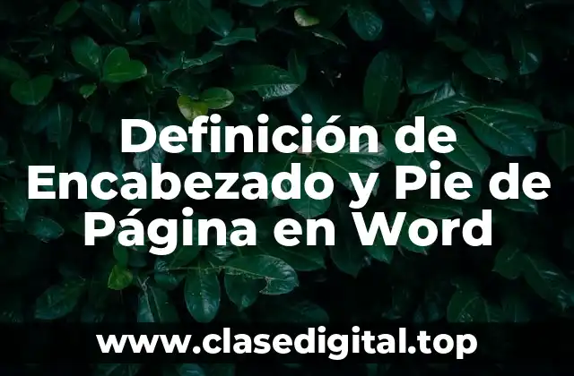 Definición de Encabezado y Pie de Página en Word