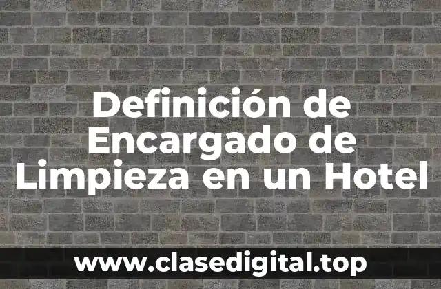 Definición de Encargado de Limpieza en un Hotel