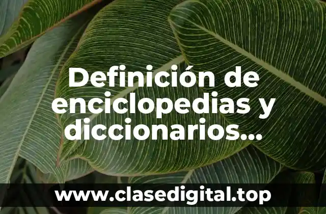 Definición de enciclopedias y diccionarios electrónicos