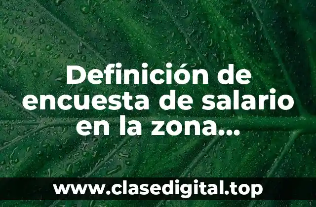 Definición de encuesta de salario en la zona geografica