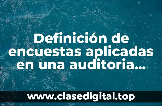 Ejemplos de encuestas aplicadas en una auditoria operacional
