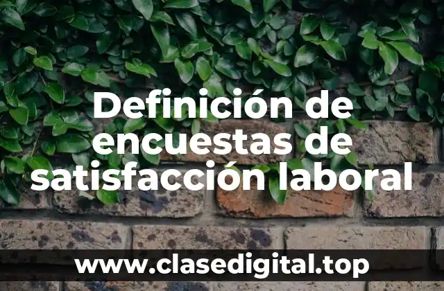 Definición de encuestas de satisfacción laboral