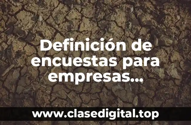 Definición de encuestas para empresas comerciales