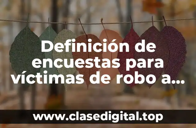 Definición de encuestas para víctimas de robo a mano
