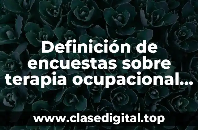 Definición de encuestas sobre terapia ocupacional sobre el adulto mayor.