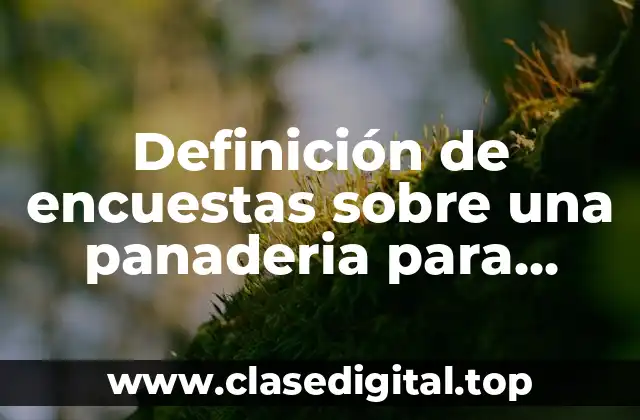 Definición de encuestas sobre una panaderia para elevar ventas