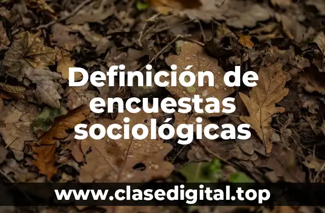Definición de encuestas sociológicas