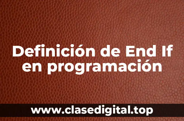 Definición técnica de End If