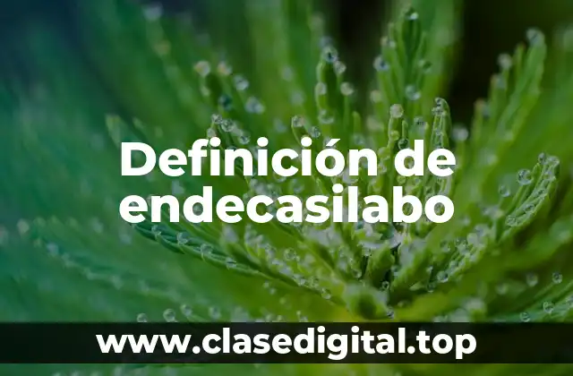 Definición técnica de endecasilabo