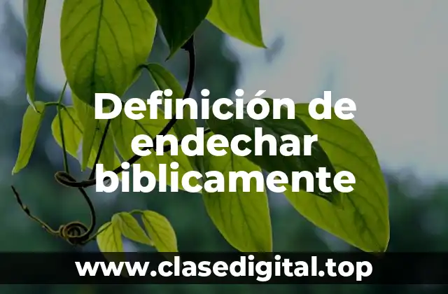 Definición de endechar biblicamente