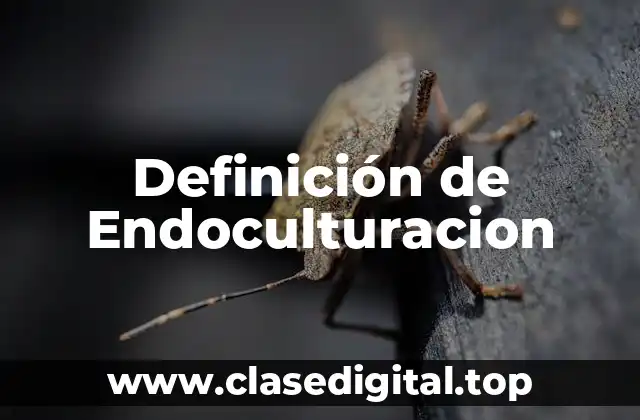 Definición técnica de endoculturacion