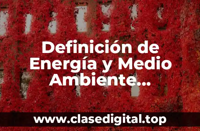 Definición de Energía y Medio Ambiente Inteligentes