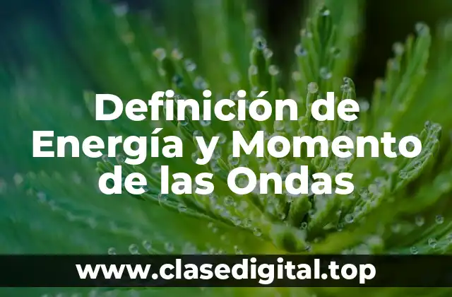 Definición de Energía y Momento de las Ondas
