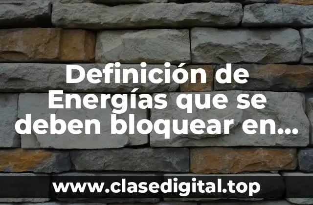 Definición de Energías que se deben bloquear en máquinas