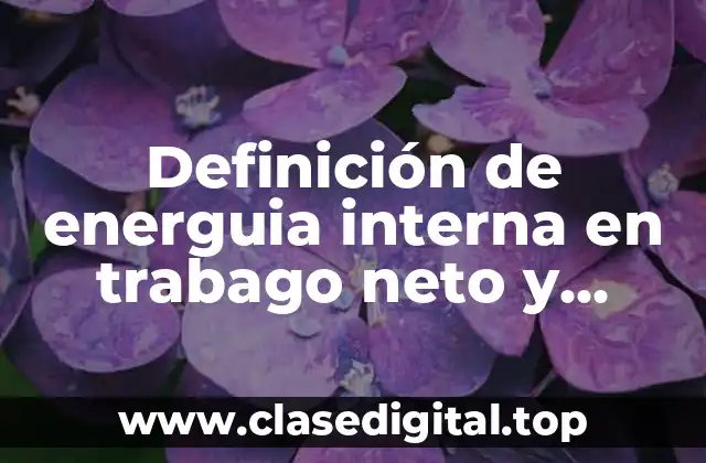 Ejemplos de energuia interna en trabago neto y energuia neta
