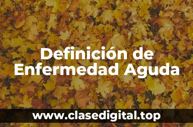 Definición de Enfermedad Aguda