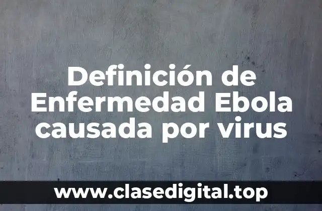 Definición de Enfermedad Ebola causada por virus