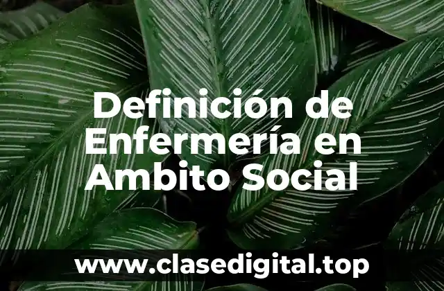 Definición de Enfermería en Ambito Social