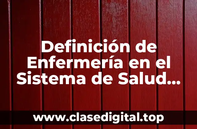 Definición de Enfermería en el Sistema de Salud Mexicano