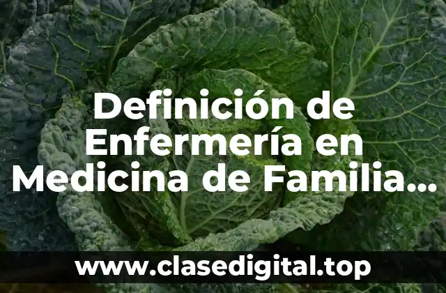 Definición de Enfermería en Medicina de Familia IMSS