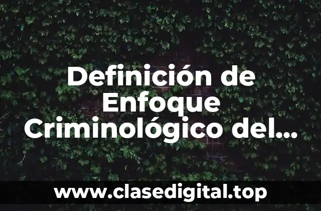 Definición de Enfoque Criminológico del Suicida