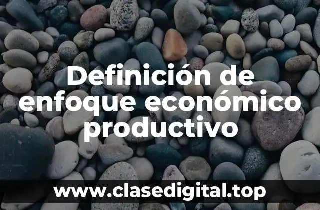 Definición de enfoque económico productivo