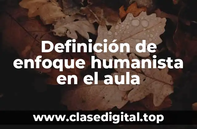 Definición de enfoque humanista en el aula