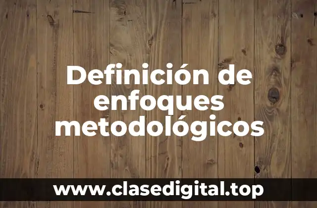 Ejemplos de enfoques metodológicos