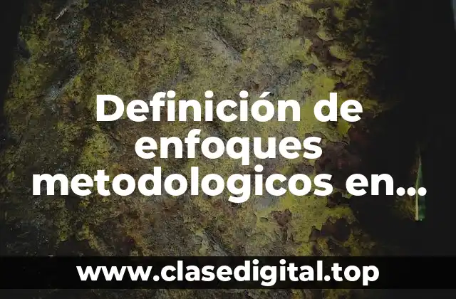 Definición de enfoques metodologicos en psicología