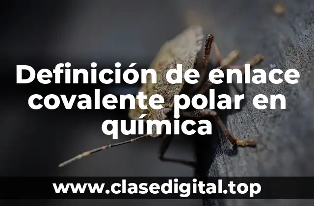 Definición de enlace covalente polar en química