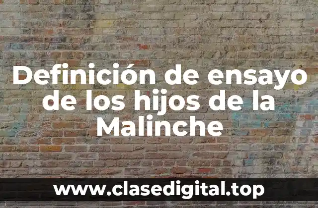 Definición de ensayo de los hijos de la Malinche