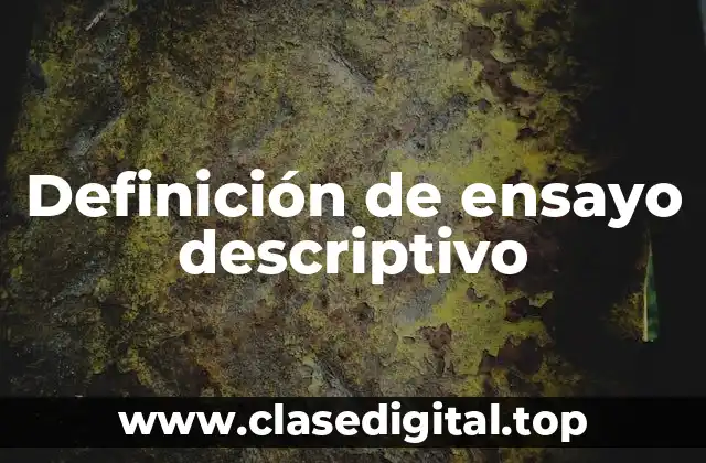 Definición técnica de ensayo descriptivo