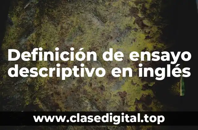 Ejemplos de ensayo descriptivo en inglés