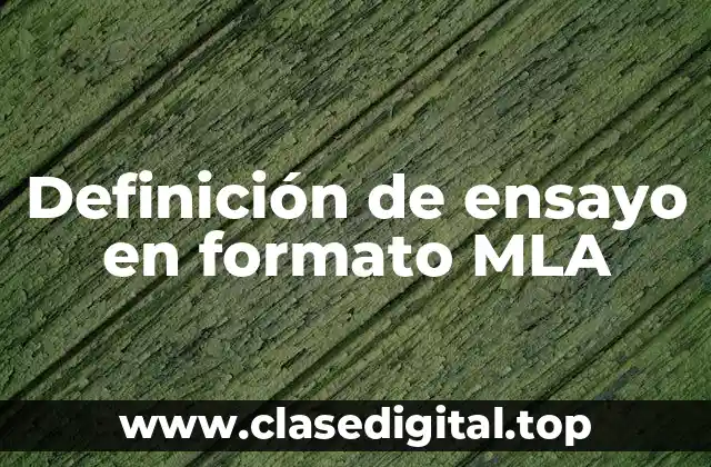 Definición de ensayo en formato MLA