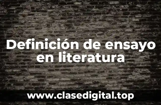 Definición de ensayo en literatura