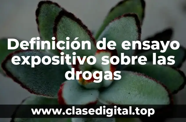 Definición de ensayo expositivo sobre las drogas