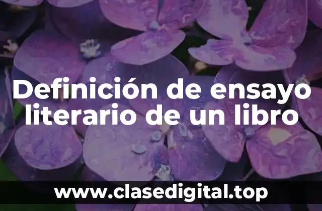 Ejemplos de ensayo literarios de libros