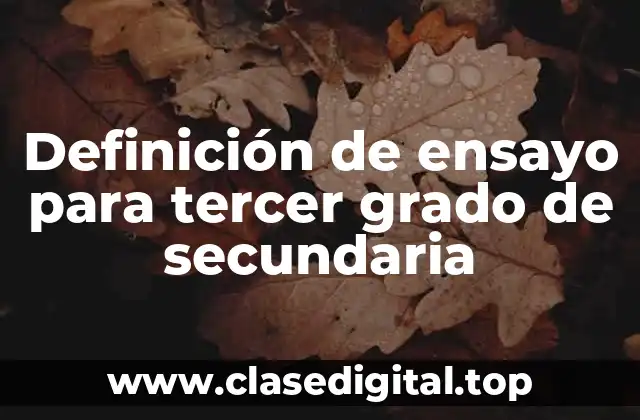 Definición de ensayo para tercer grado de secundaria