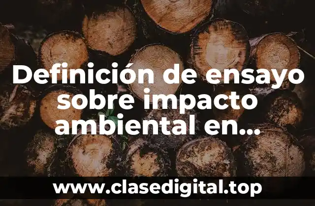 Definición de ensayo sobre impacto ambiental en Petatlán
