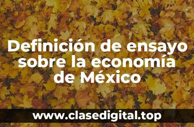 Definición de ensayo sobre la economía de México