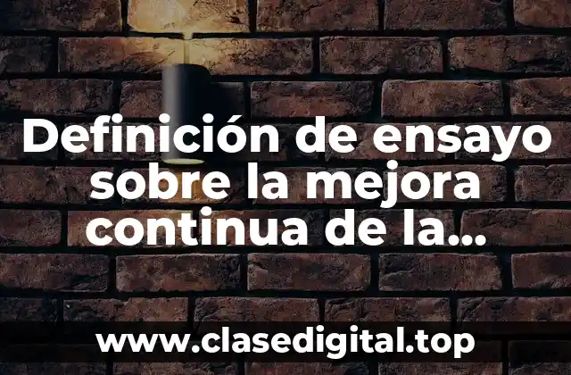 Definición de ensayo sobre la mejora continua de la educación