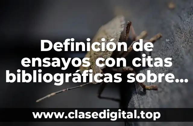 Ejemplos de ensayos con citas bibliográficas sobre los vicios