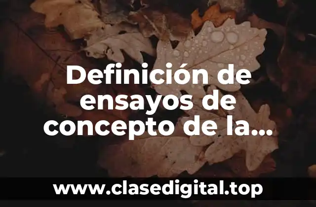 Definición de ensayos de concepto de la educación