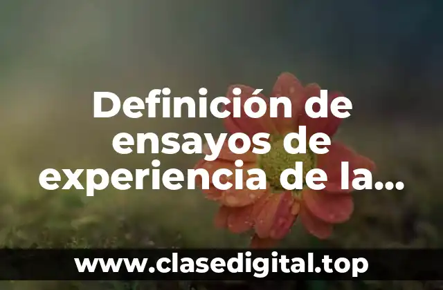 Definición de ensayos de experiencia de la carrera profesional