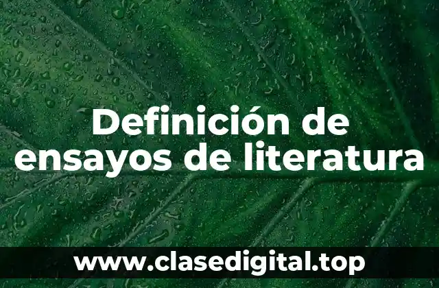 Definición de ensayos de literatura
