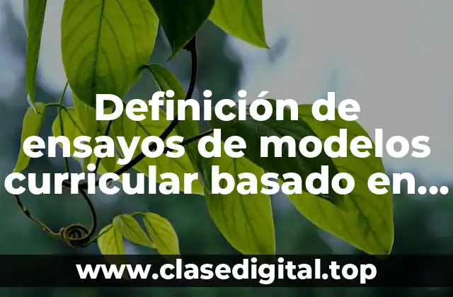 Ejemplos de ensayos de modelos curricular basado en competencias