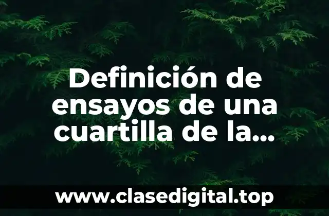Ejemplos de ensayos de una cuartilla de la función matemáticas