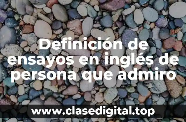 Ejemplos de ensayos en inglés de persona que admiro