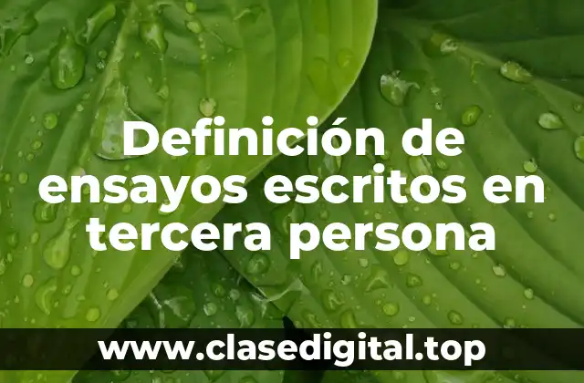 Definición de ensayos escritos en tercera persona