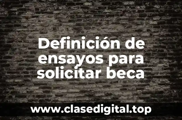 Definición de ensayos para solicitar beca